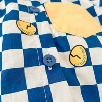 Summer 2023 New In! Cute Newborn Baby Boys' Short Sleeve Plaid Cartoon Print Romper Jumpsuits Kids Infant Cotton Clothes 5