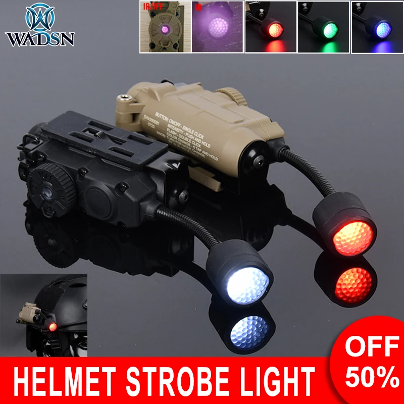 

Wadsn FAST Helmet Light Red Green Blue IR Led Strobe Survival Safety Lamp 14308 SidewindeStalk Hunting Lights Clip