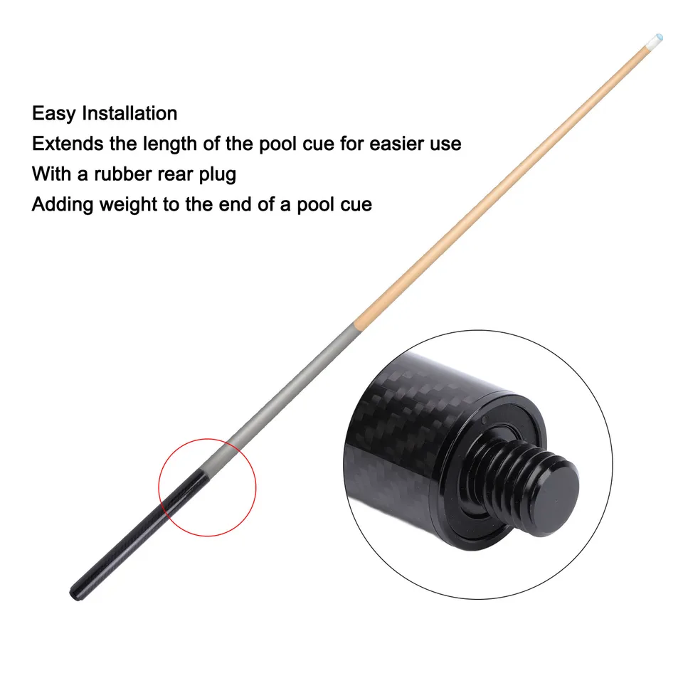 Rallonge De Queue De Billard Carbone – Réglable De 23,5 à 33,5 Cm, Tendance, Noir/vert