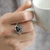 Retro Exaggeration Big Eyes Art Man Ring Fashion Personality Open Adjustable  Ring For Women Accessories 2