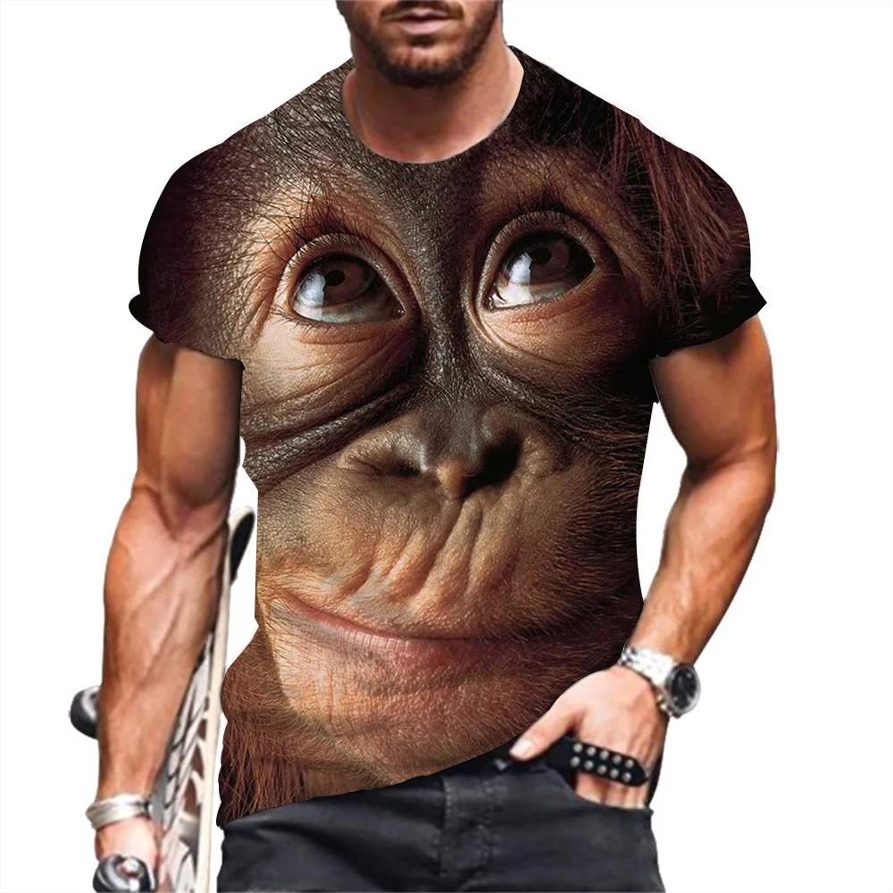Printed Men's T-shirt Funny Monkey Fashion Trend Harajuku Animal Top ...