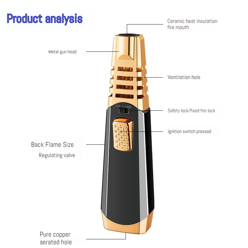 1300 ℃ Spray Gun Lighter Multi functional Home Ignition Tool Butane Torch Windproof Blue Fire High quality Spray Gun Lighters