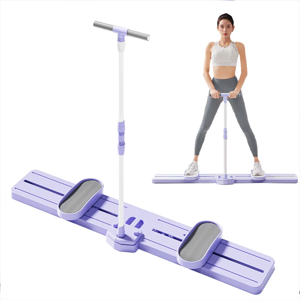 Fitness Ski Machine Foldable Ski Trainer Multi-Function Pelvic & Hip Strengthener with Handle & Pull Rope for Full Body Workout