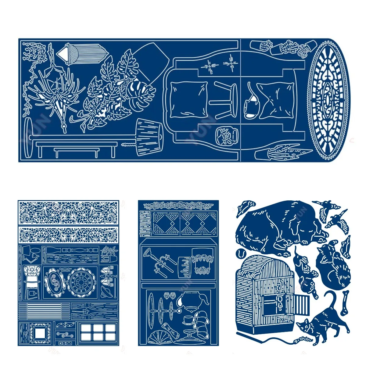 

Pop-Up Table Bench Fold Card Die Set Metal Cutting Dies Stencils for Scrapbooking Photo Album Decoration Embossing Paper Cards