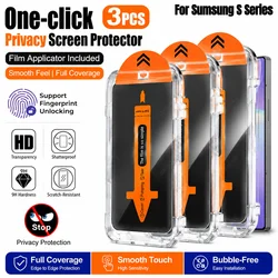 Premium Privacy Tempered Glass Screen Protector with Fingerprint Unlock Support - 3 pieces
