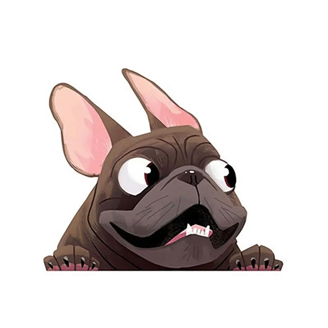 Classic Design Auto Funny Sticker Simulation French Bulldog Car Sticker Pet Dog Animal Cartoon Stickers Waterproof