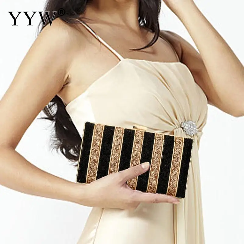 Luxury Bling Sequins Zinc Alloy Evening Clutch Handbag Soft Surface Womens Wedding Bridal Prom Purse with Metal Hanging Strap