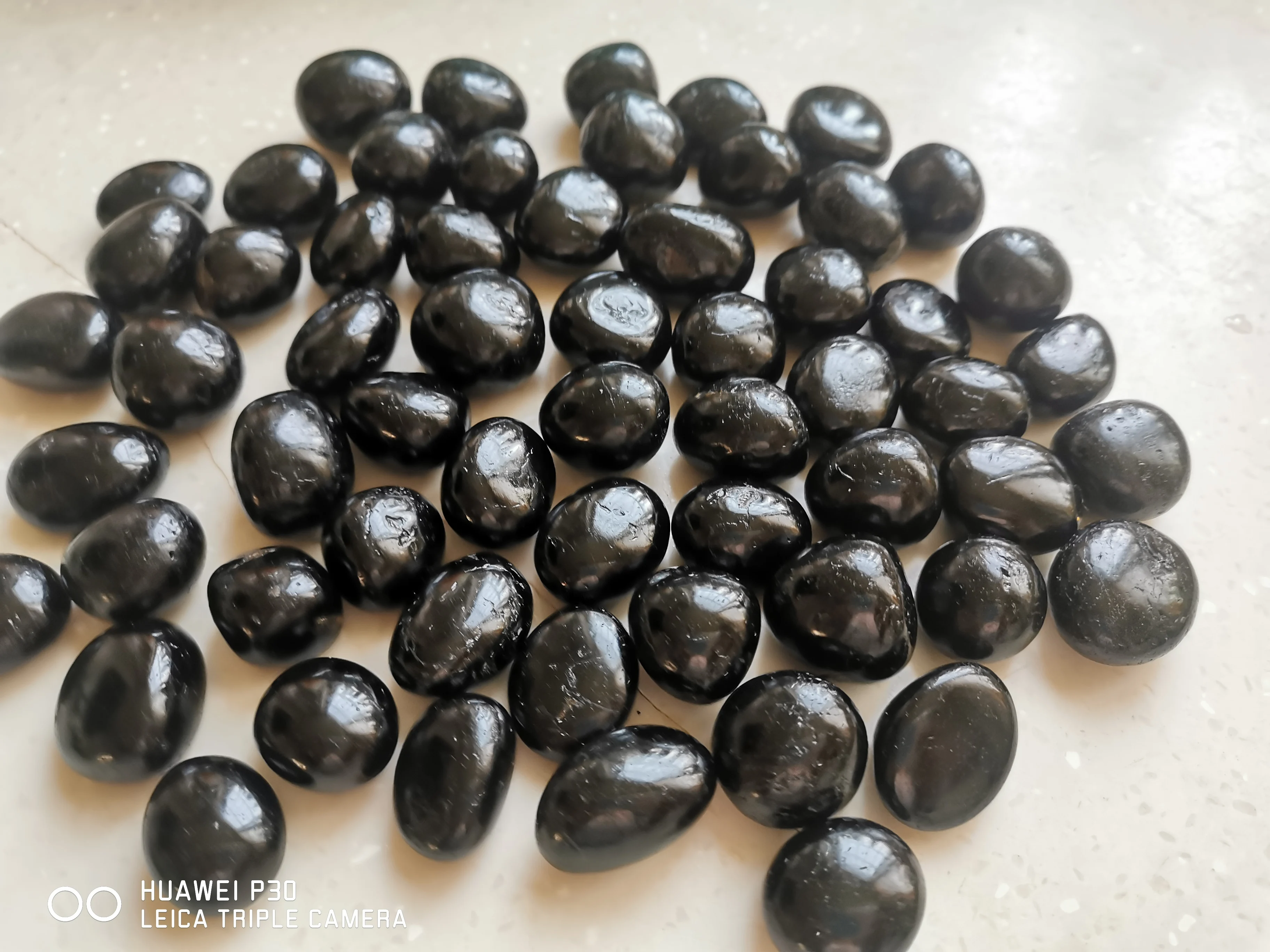 2.2 lb Bulk LARGE Black Tourmaline Tumbled Stone Crystal Healing Tumble Gemstone 6