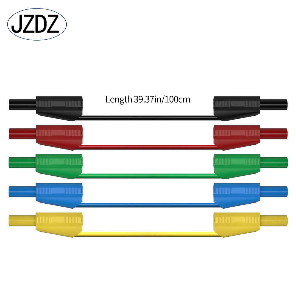 JZDZ 5 szt. W pełni izolowany od 4mm wtyczka bananowa 100cm, w pełni izolowany multimetr przewód testowy przewód 70021