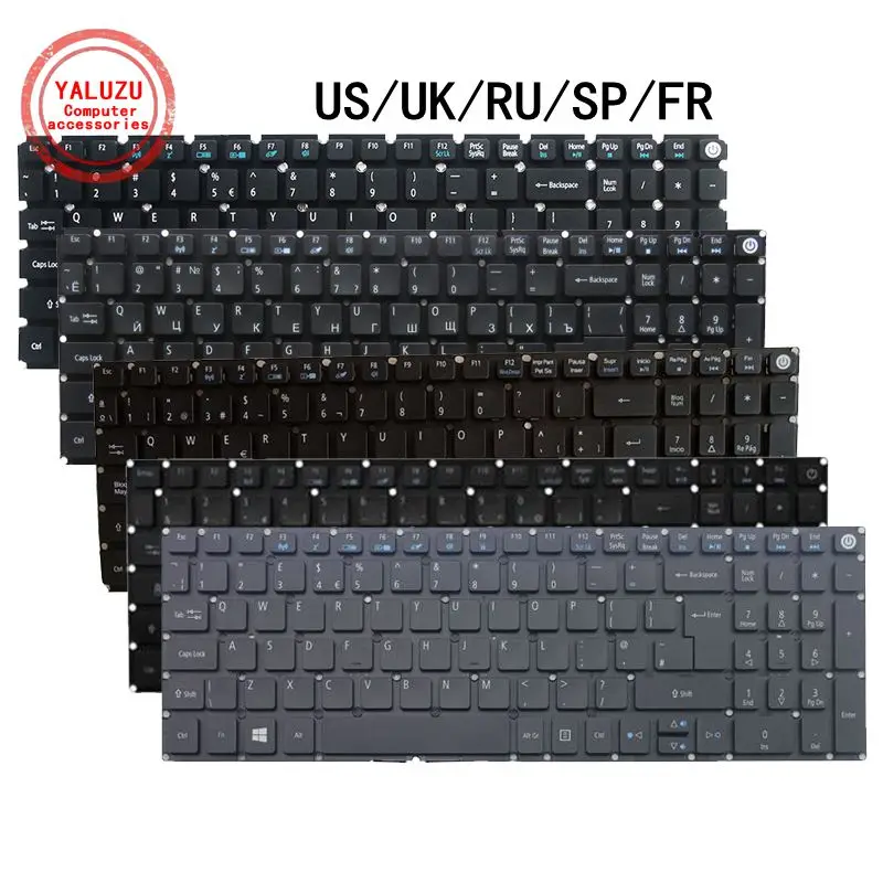 Teclado para Notebook Acer Aspire Eua Reino Unido ru sp fr A31521 A31531 A31541 A31551 A315-53g A315-56 A515-51 A615-51 A71571g 28pin