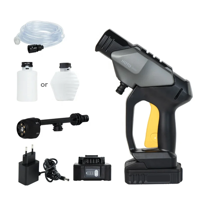 

HOTO Cordless Power Cleaner High Pressure Washer Machines Portable Car Washer with Adjustable Spray Nozzle