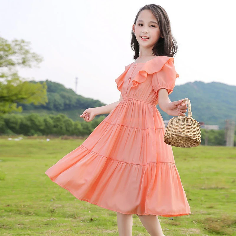 4-12 Years Girls Dress New Summer Fashion Korean Style Princess