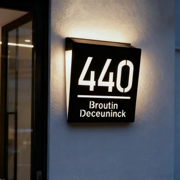 Personalized Solar LED House Number Sign 1