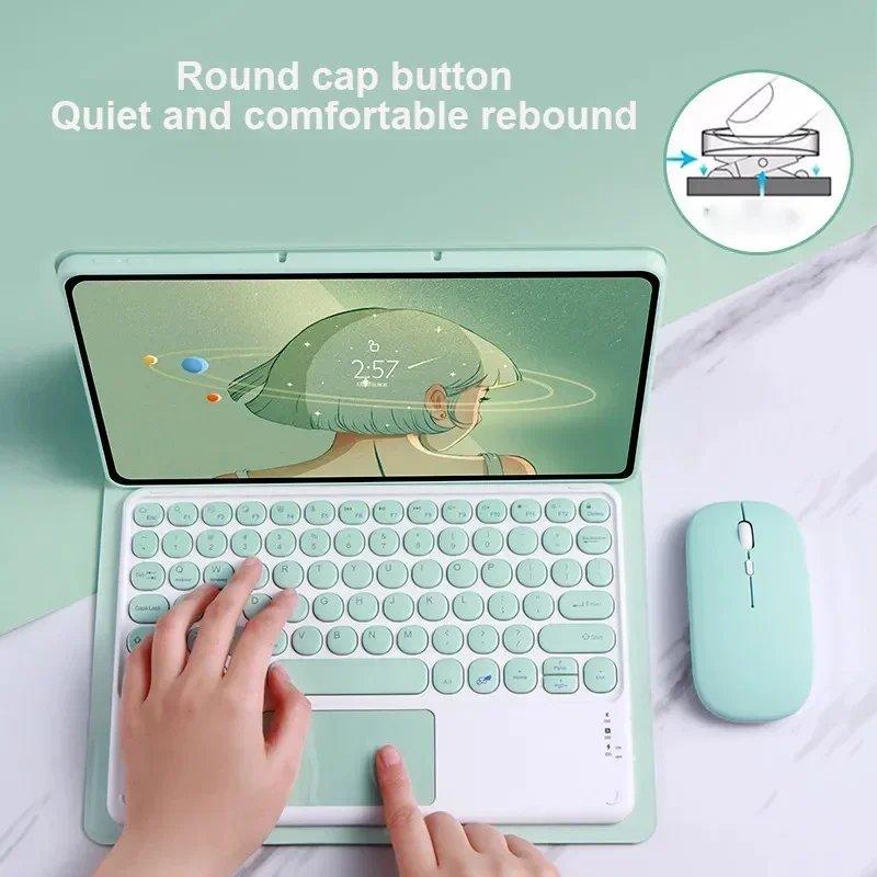 Enhanced Tablet Magic Keyboard with Magnetic Touchpad and Leather Cover