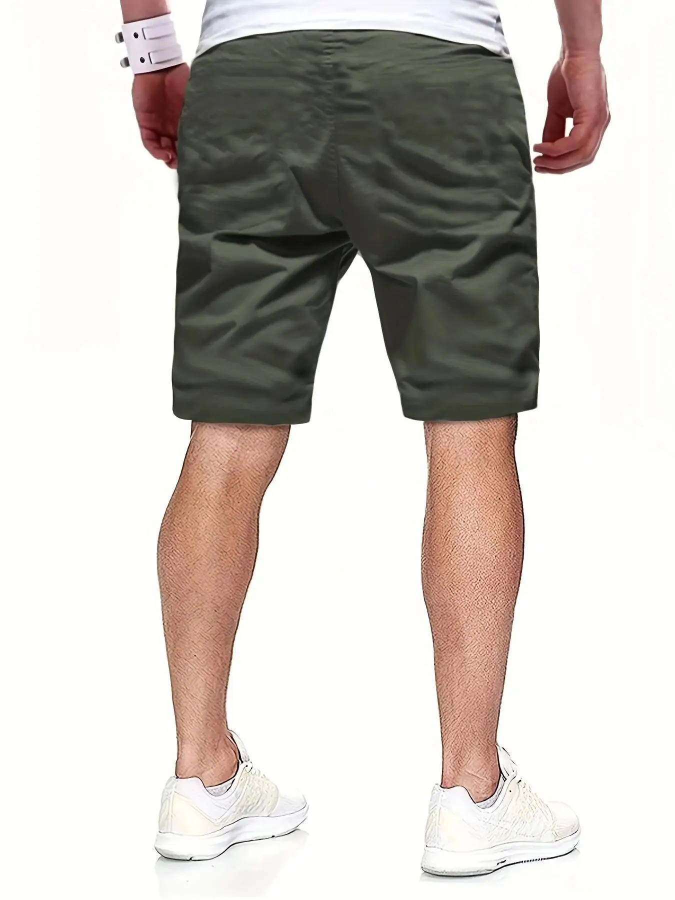 Neue Herren-Freizeitshorts, Bermuda-Shorts, Fitness-Jogging-Shorts, Vintage-Cargoshorts mit elastischem Bund – Detail 9