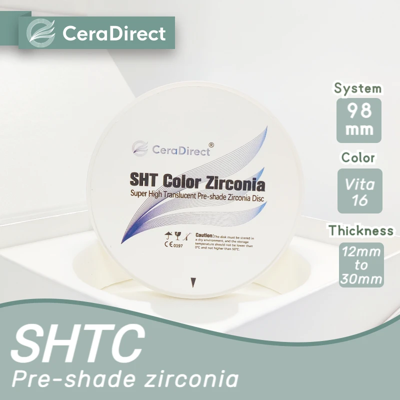 

SHT-C Pre-shaded Dental Zirconia 98mm*14mm Vita16 Colors