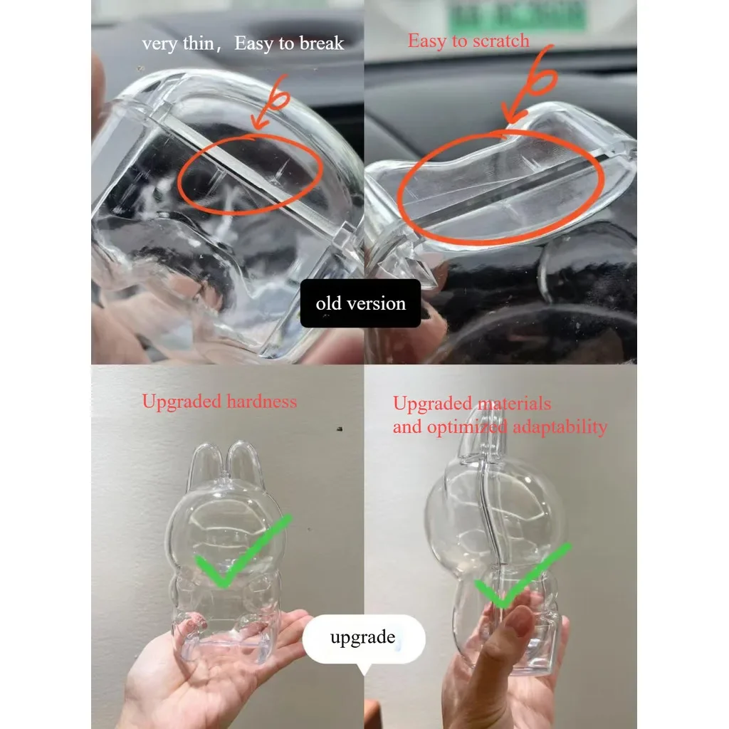 Protective Acrylic Case Transparent Portable Cable Organizer Box  Storage Case  Plush Dolls Display Bag for labubu V1 V2 outfit 4