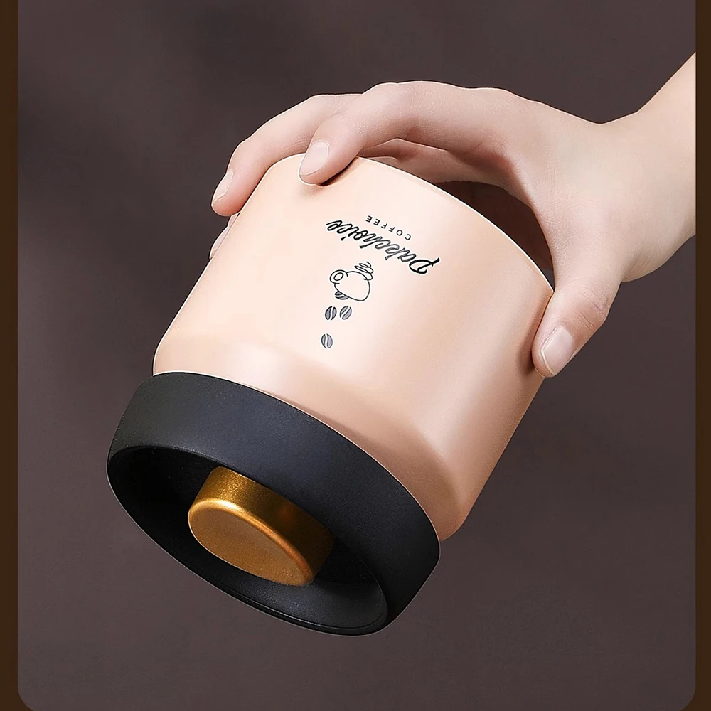 Vacuum Stainless Steel Coffee Bean Sealed Jar 500/900/1200ml Light-proof Tea Jar Coffee Powder Food Storage Storage Jar 3