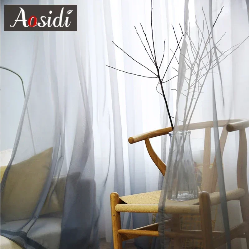 1 pezzo Tenda trasparente tinta una, stile moderno, tenda leggera e