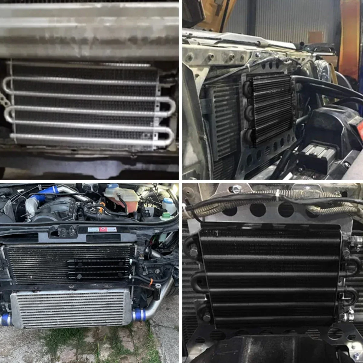 Oil Cooler 4 Row 6 Row 8 Universal Aluminum Radiator Converter Kit Auto Manual fit for Car Motorcycle Remote Transmission