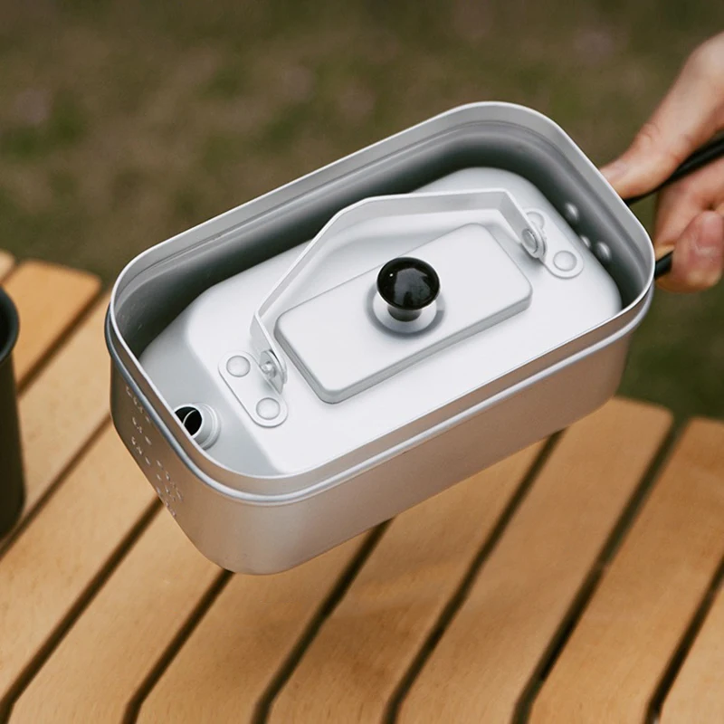 

Портативный чайник для воды на открытом воздухе, складной легкий чайный набор из алюминиевого сплава для пикника, пивоварения, оборудование для приготовления кофе