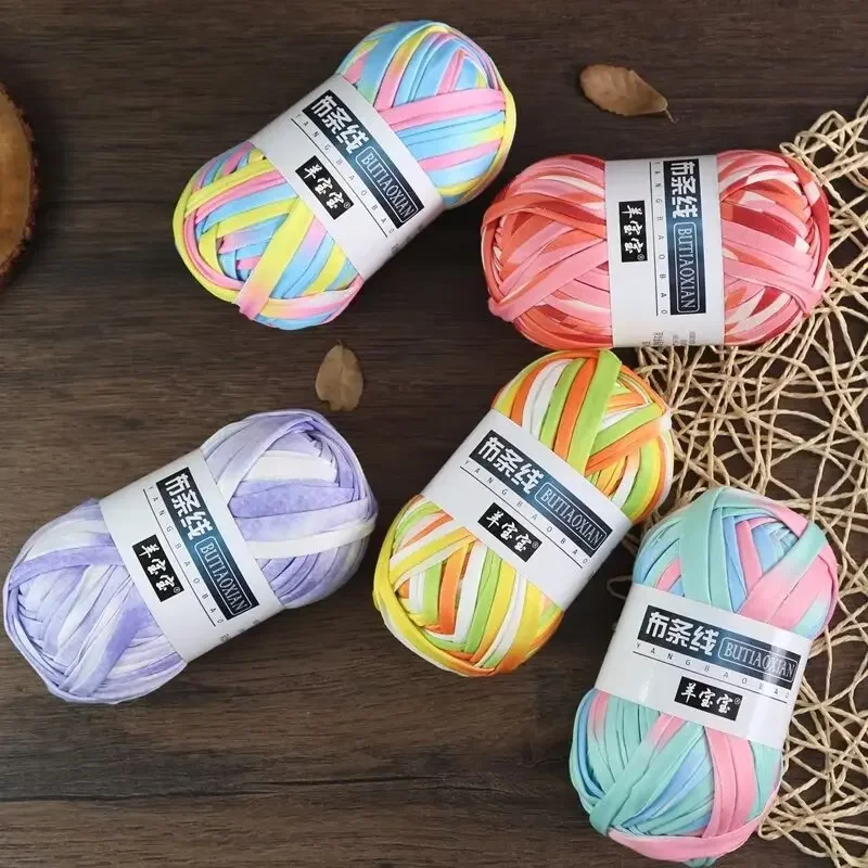 100g New Type Dyed Fabric Thread,Woven Bag Material DIY Carpet,Seat Cushions,Storage Baskets,Hooks,Crochet Thread,Knitting Yarn 4