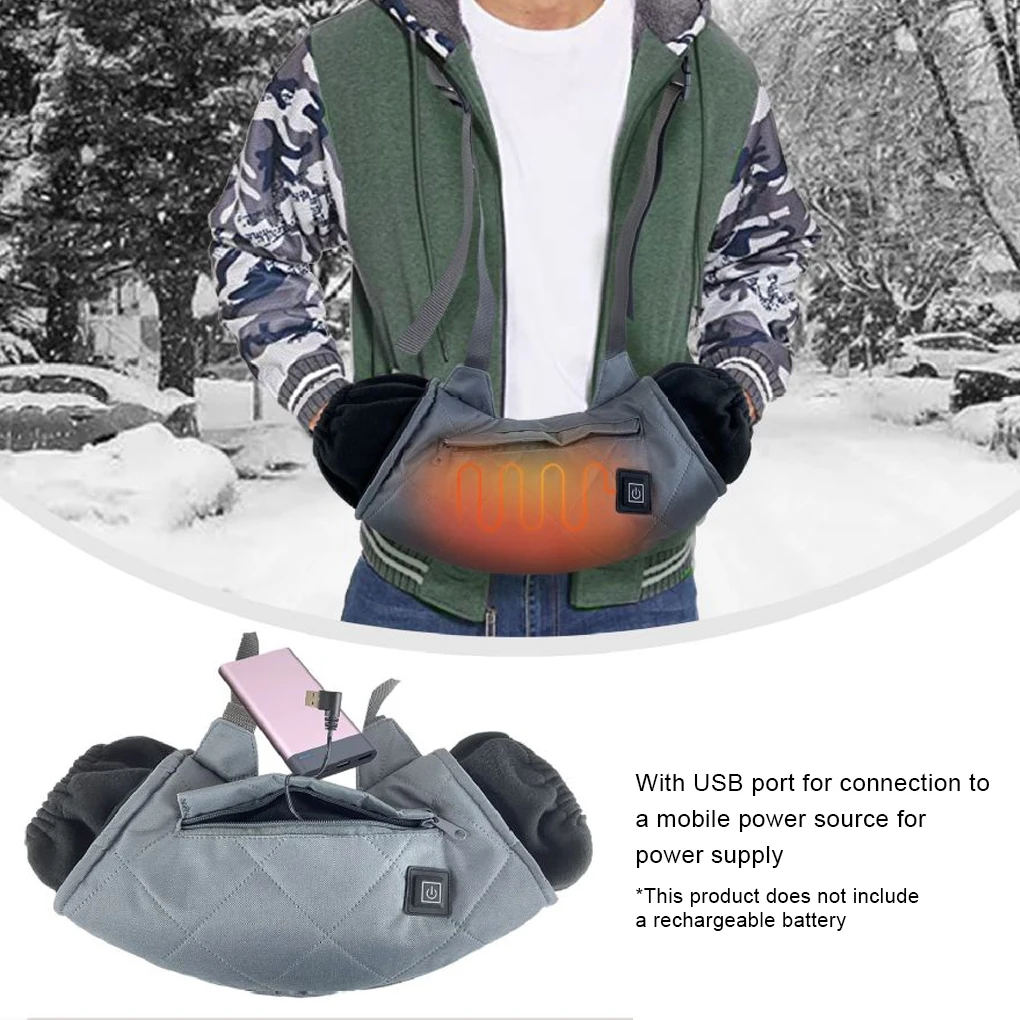 USB Electric Heated Warm Gloves 3 Shift Temperature Control Winter Hand Warmer Waterproof Heating Gloves Hunting Accessories