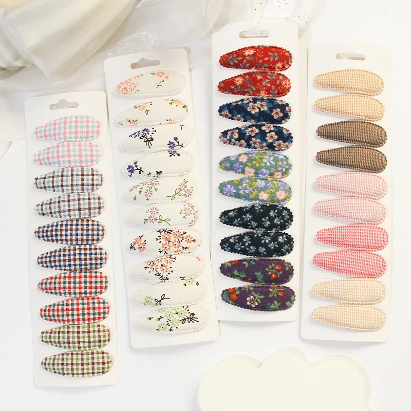 10 قطعة/الوحدة النسيج منقوشة الطازجة طباعة سبائك القطن مقاطع الشعر الاطفال BB دبابيس الشعر فتاة Hairgrip أغطية الرأس الأطفال إكسسوارات الشعر