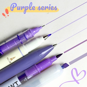 5 penne viola con varie pennini, adatte per disegnare, scarabocchi, evidenziare, materiale scolastico e artistico