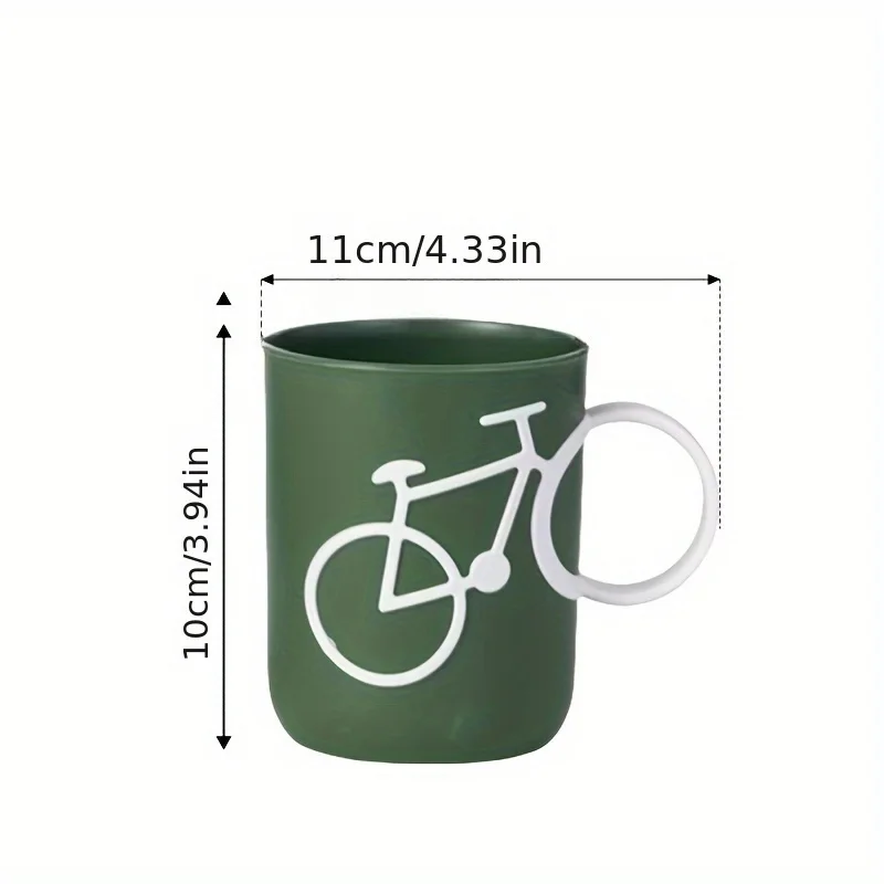 1 bicchiere creativo per collutorio, design a forma di manubrio di bicicletta, per coppia, per lavarsi i denti, in plastica, ideale per gargarismi, bagno o decorazione per la casa._voghion.com