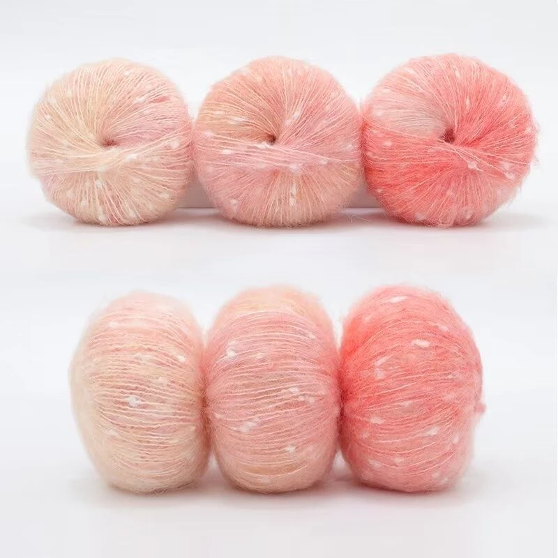 50g Rainbow Pearl Mohair Yarn Hand-woven Scarf Handbag Crochet Wool Thread Diy Knitted Cardigan Headwear Fine Snow Dot Yarn