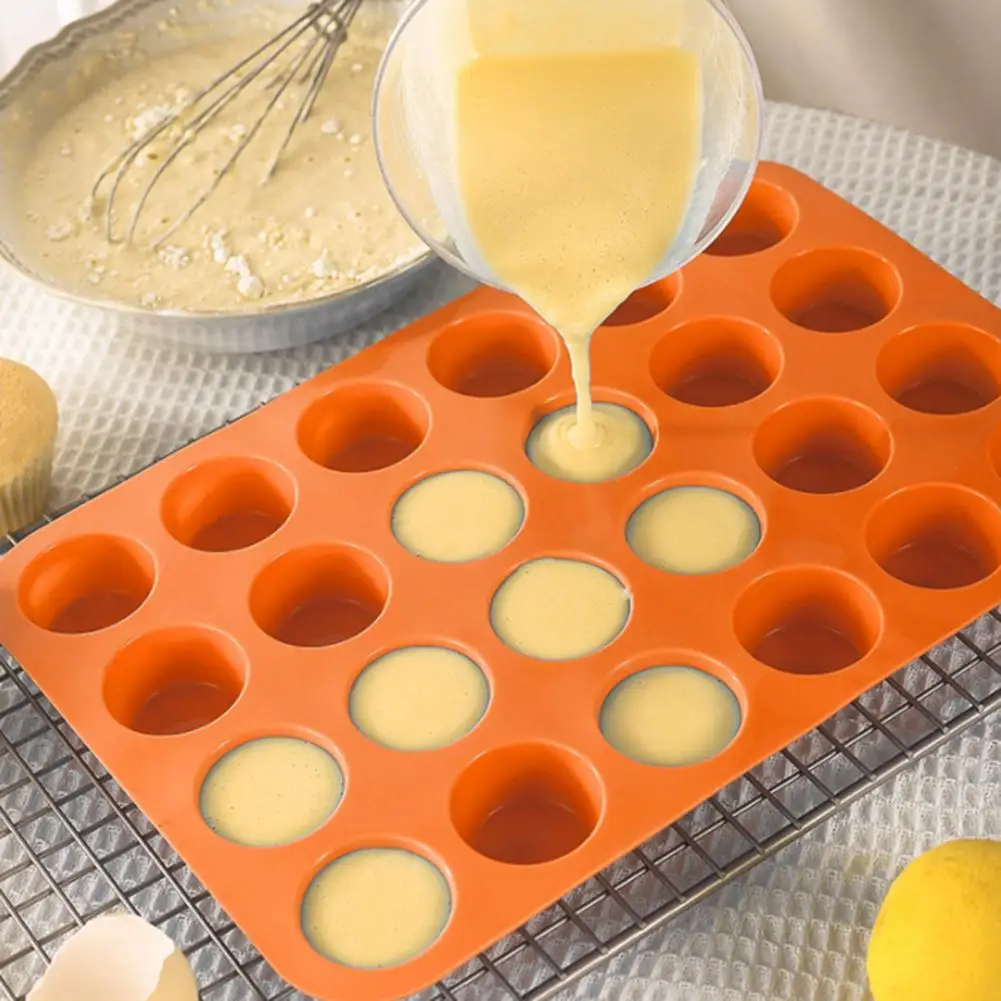 

Easy to Muffin Molds Versatile Non-stick Silicone Muffin Pan Bpa Free 24 Cupcake Tray for Easy Release Dishwasher for Baking