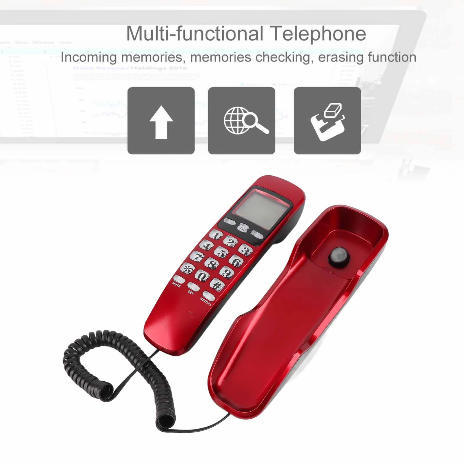 Compact LCD Display Landline Phone with Caller ID