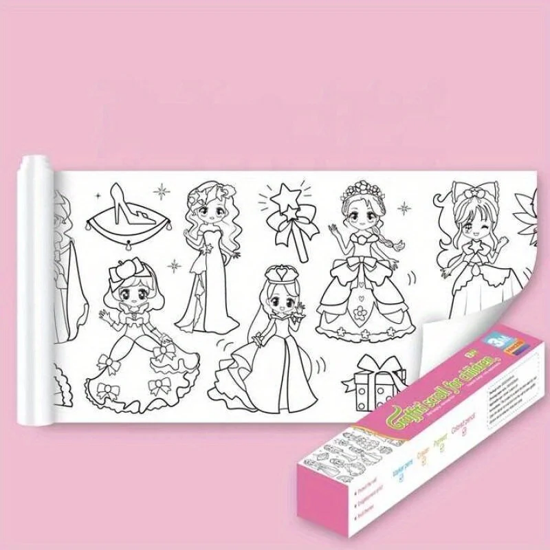 Dinosaur Childrens Graffiti Picture Scroll Coloring Picture Scroll Three Meter Long Pattern Not Repeated Not Dirty Wall 3