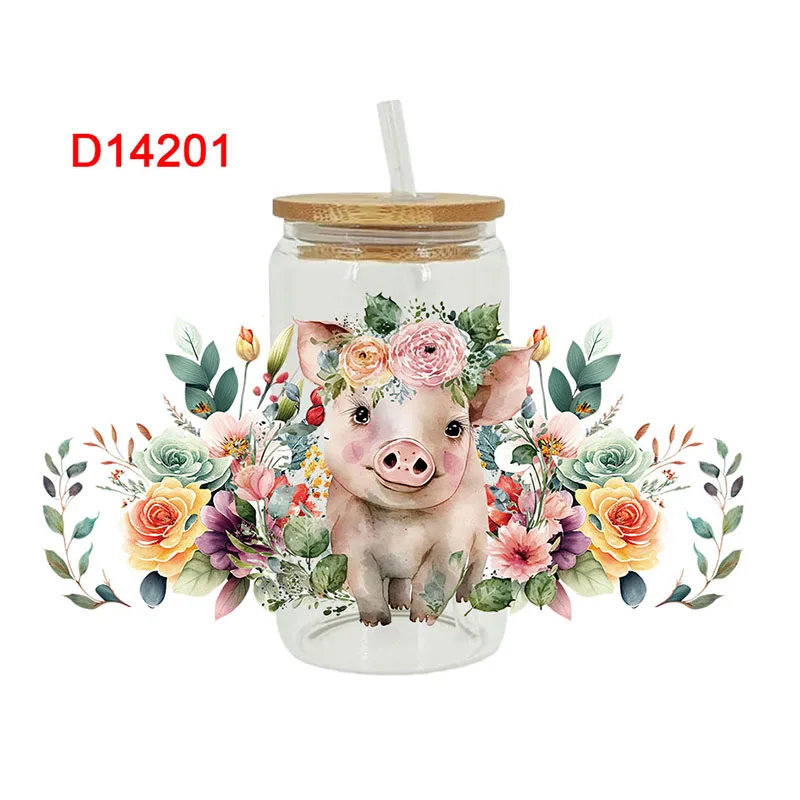 UV DTF Owl, koala Transfer Happy Juice Printed Sticker For The 16oz Libbey Glasses Wraps Bottles D14181