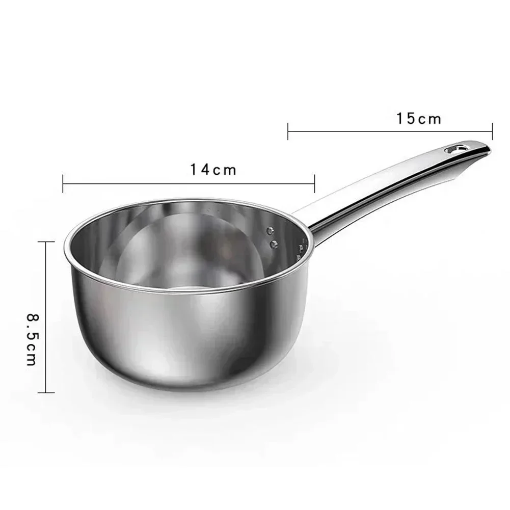 304 Stainless Steel Milk Pot Frying Pan Oil Splashing Pot Melting Butter Warmer Small Saucepan For Boiling Sauce Pan stainless steel saucepan
