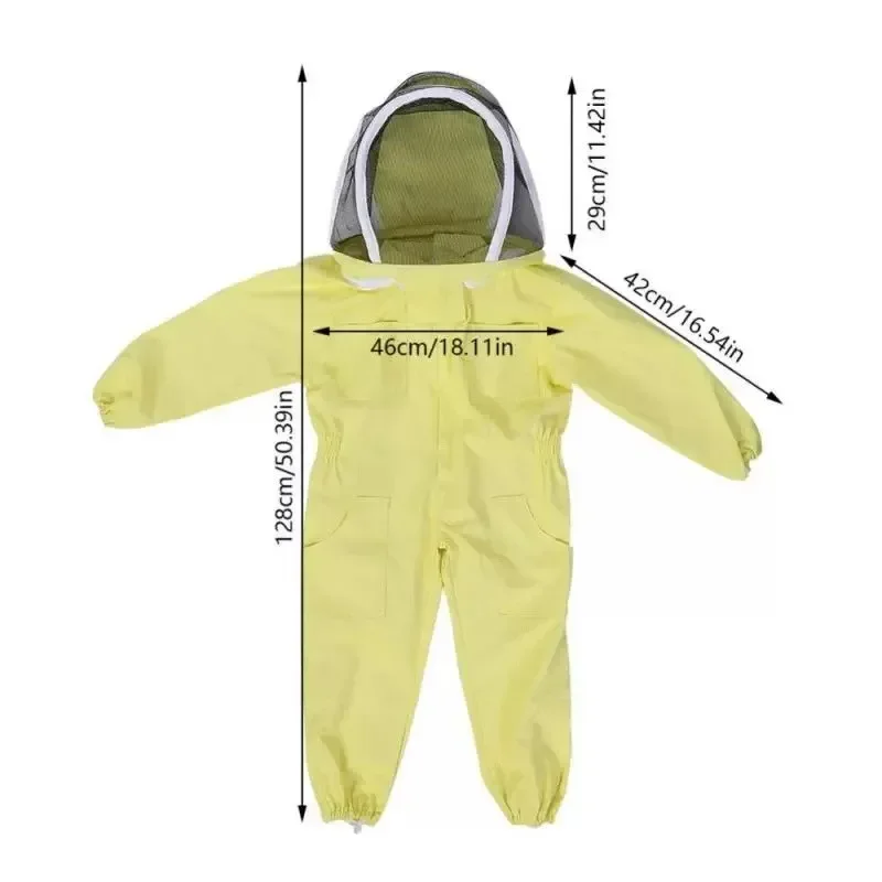 Kids Safety Beekeeper Suit Child Beekeeping Equipment Full Body Clothes Protective Professional Gloves Veil Hat