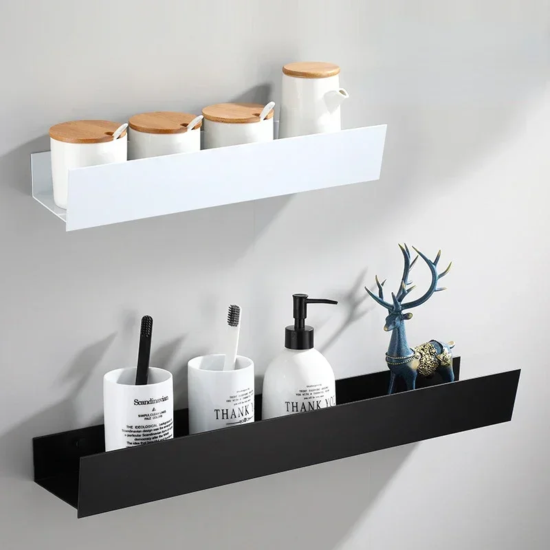 Wall Bathroom Storage Rack Metal Non perforated Bathroom Shelf Shelf Toilet Kitchen Storage Rack