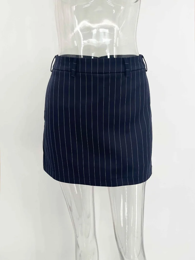 Front view of blazer and skirt