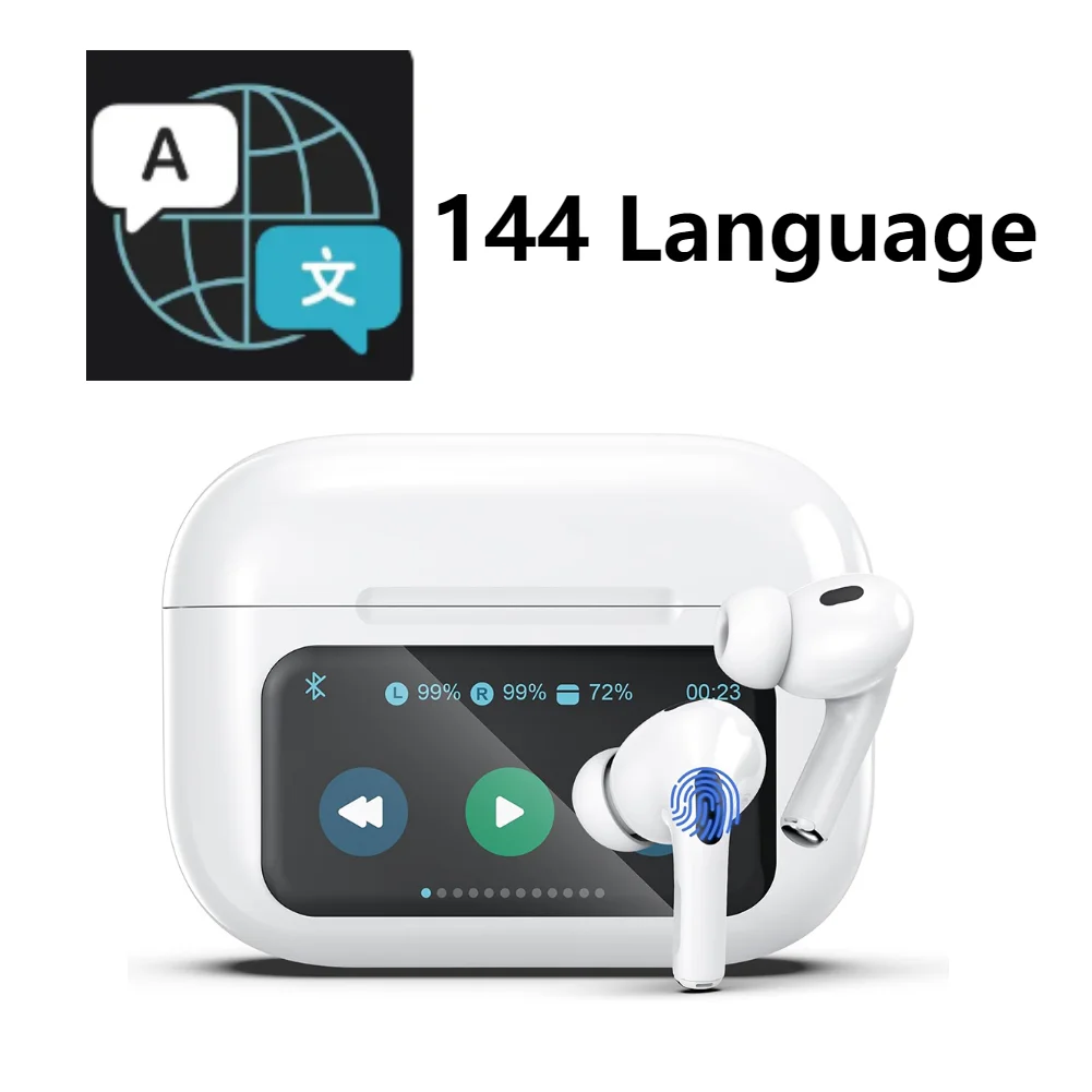 Language Translator Earbuds Real-Time Translation Earphones 144 Language 8 Offline Translation Device Wireless Earbuds Voice Translator Translator Earphones Translation Headset