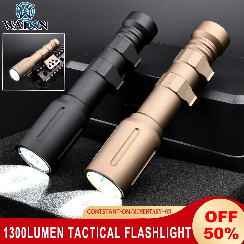 WADSN 1300Lumen Tactical Led Powerful Flashlight Metal PLHv2 Scout Weapon Light For Picatinny Rail Hunting Airsoft Dual Switch