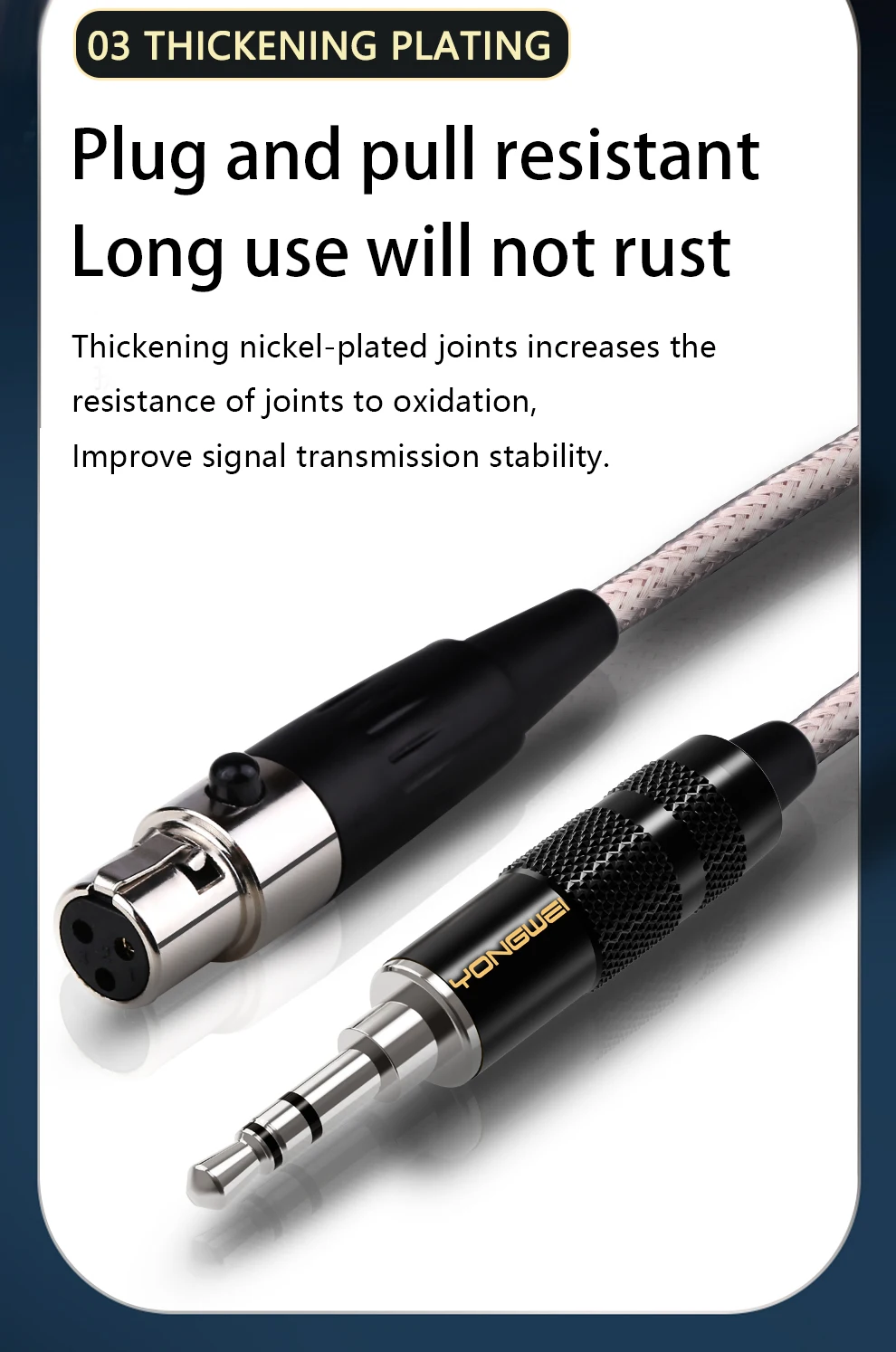 YONGWEI Jack 3.5mm 1/8 to 3-Pin Mini XLR Cable TRS 1/8 Inch Aux Stereo Male to Mini XLR Female Audio Adapter Cable for AKG K550