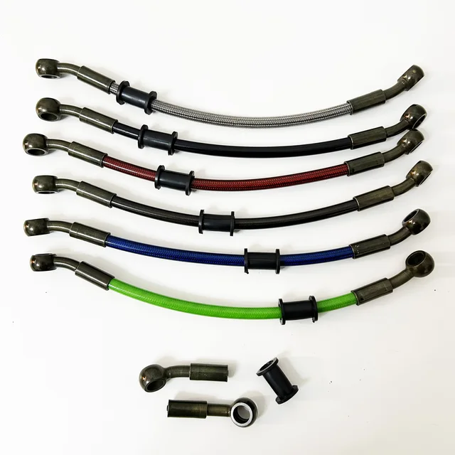 オートバイ ダートバイク 油圧ブレーキホース ステンレススチール編組ホースライン - 中国 ホース製造ライン、ホース押出ライン、パイプ消耗ライン、  ブレーキホースライン、機械製造 ライン、オイルホースライン、フューエルホースライン、ハイドロリックホースライン ... ブレーキオイルホースライン 10mm ID オートバイ 油圧ブレーキライン オイルホースパイプ ステンレススチール 編組ケーブル ブ