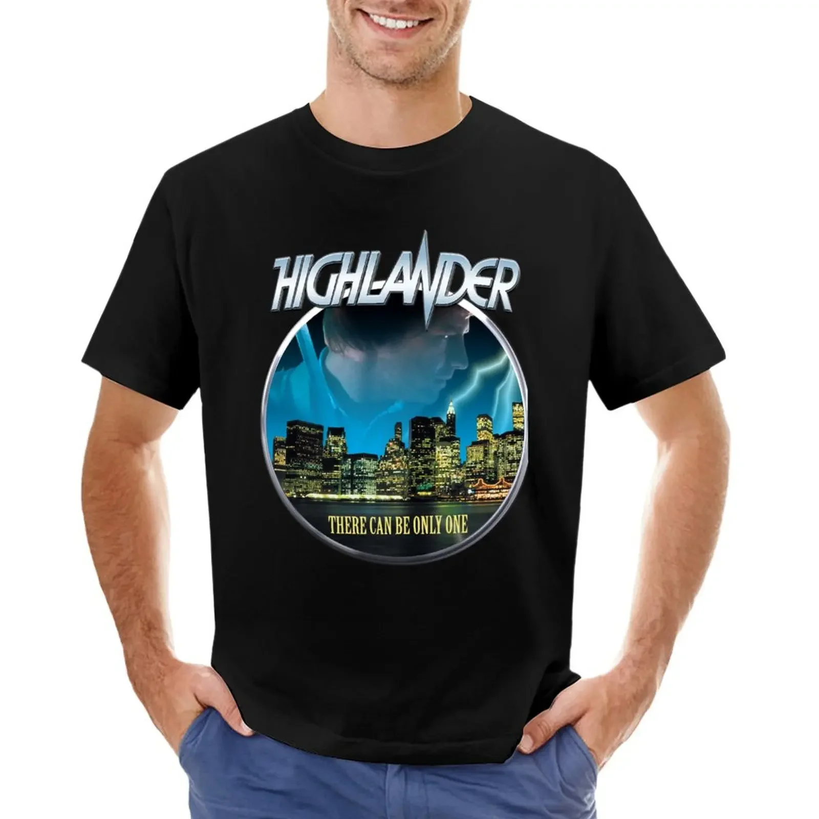 

Highlander T-shirt anime clothes oversized vintage clothes black t-shirts for men