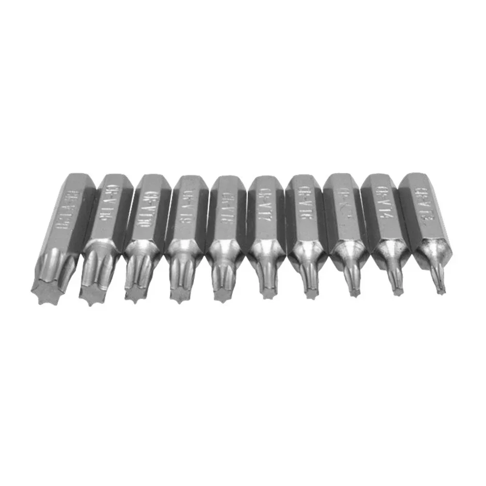 10pcs CR-V Torx Screwdriver Bit Set 1/4 Hex Shank T3 T4 T5 T7 T8 T9 T10 T15 T20 Screw Driver Bits Mobile Phone Repair Tools