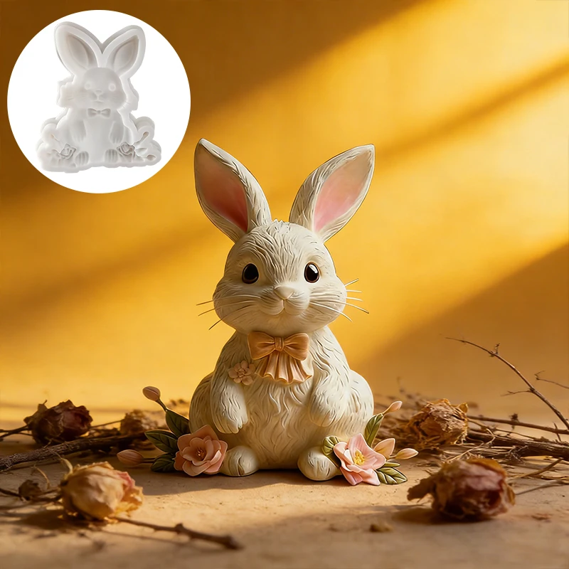 Rabbit Flower Pendant Mold 3