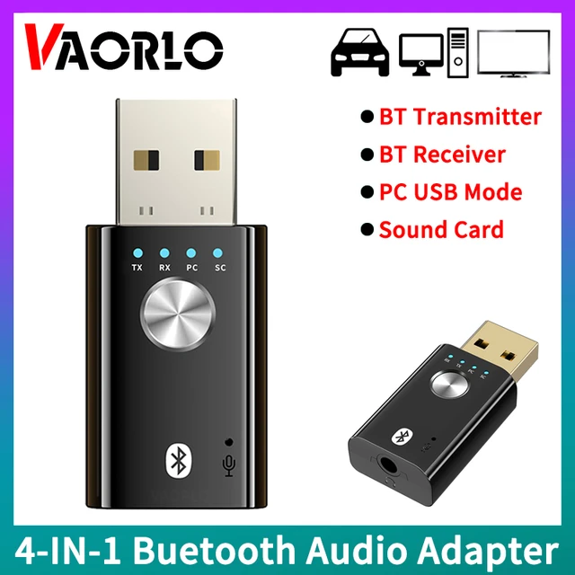  Adaptador de receptor Bluetooth USB, adaptador de audio  inalámbrico, kit de receptor de música para el hogar, sistema de sonido  estéreo del automóvil, speskers portátiles, (entrada auxiliar) con cable :  Todo