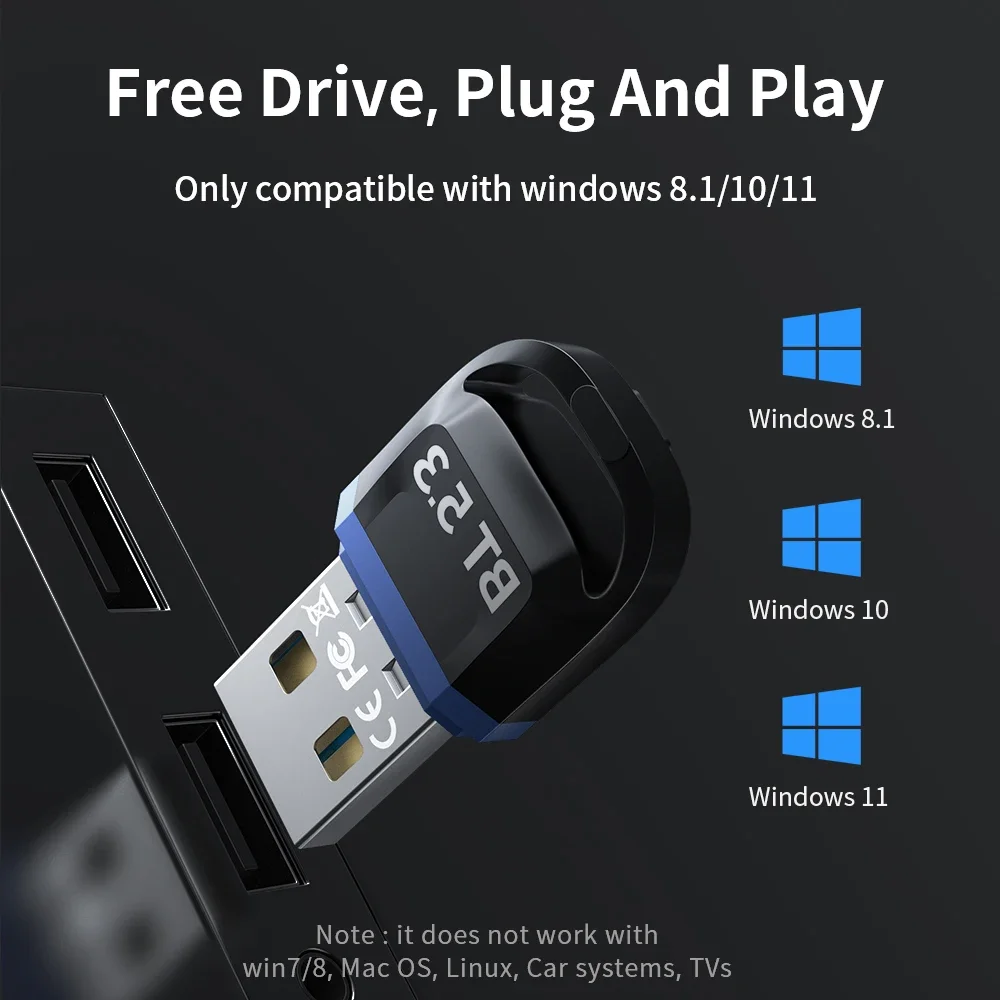 Bluetooth Adapter Bluetooth Audio Receiver Bluetooth Transceiver Adapter Audio Adapter Bluetooth Aux Adaptor USB Bluetooth Adapter 5.3 5.1 For Wireless Speaker Audio Mouse Bluetooth Dongle USB Adapter 5.0 Receiver Transmitter