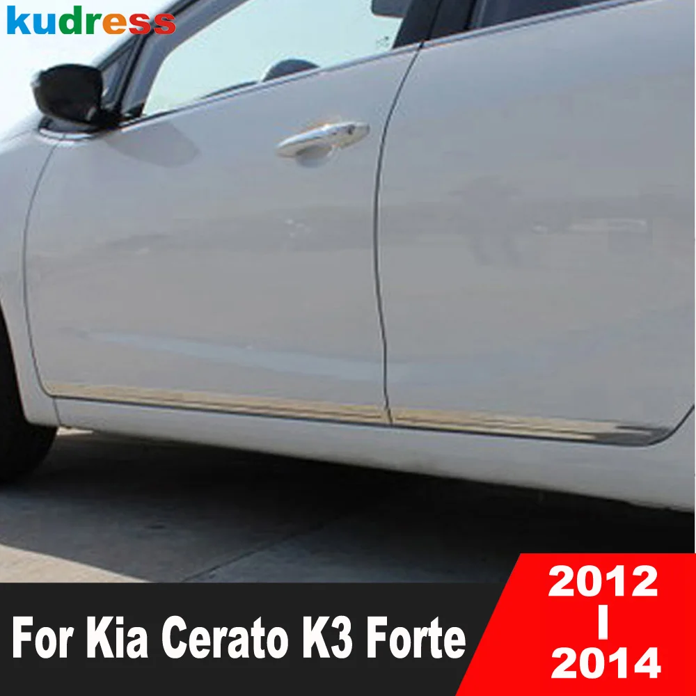 

For Kia Cerato K3 Forte 2012 2013 2014 Stainless Steel Side Door Body Trim Door Stream Panel Hoods Molding Strip Car Accessories
