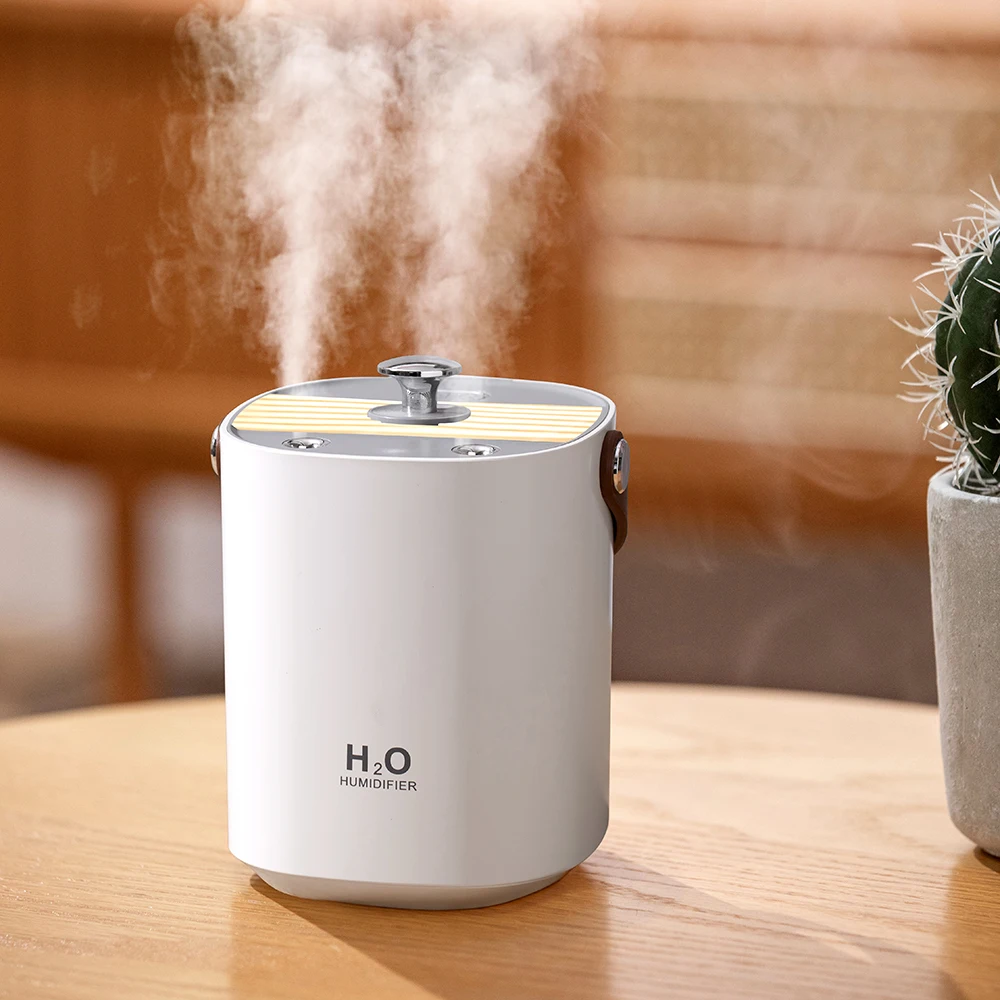 

1200ML Air Humidifier Double Spray Aroma Essential Oil Diffuser Warm Light With 1200 mAh Rechargeable Battery For Home Bedroom